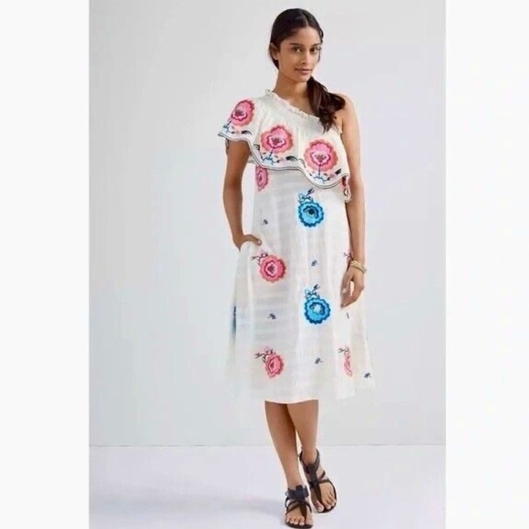 NWT!! Anthropologie PLENTY by TRACY REESE Floral Embroidered Dress X-Small - Picture 1 of 15